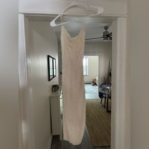 Oh Polly White Beaded Dress